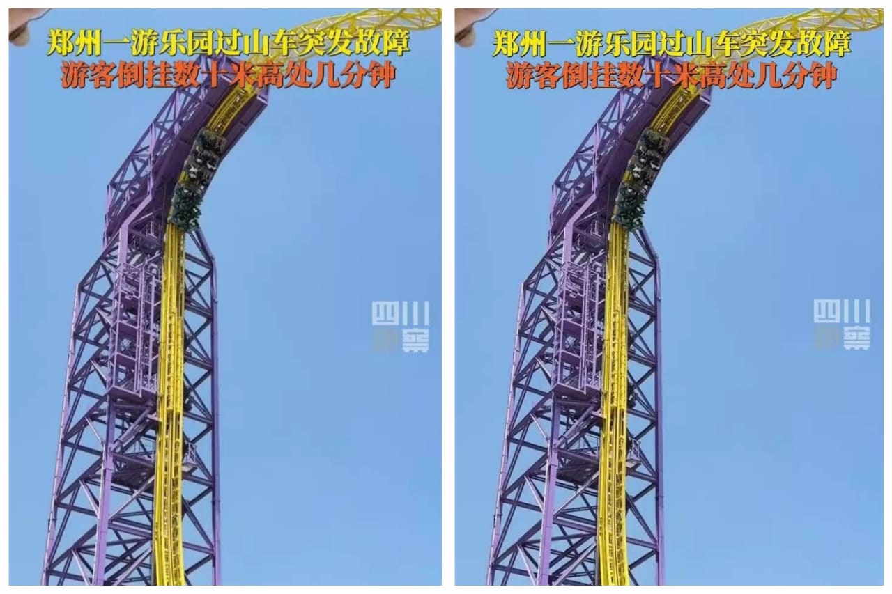 Ketakutan di Taman Hiburan: Penunggang Tergantung Terbalik Akibat Roller Coaster Rosak!