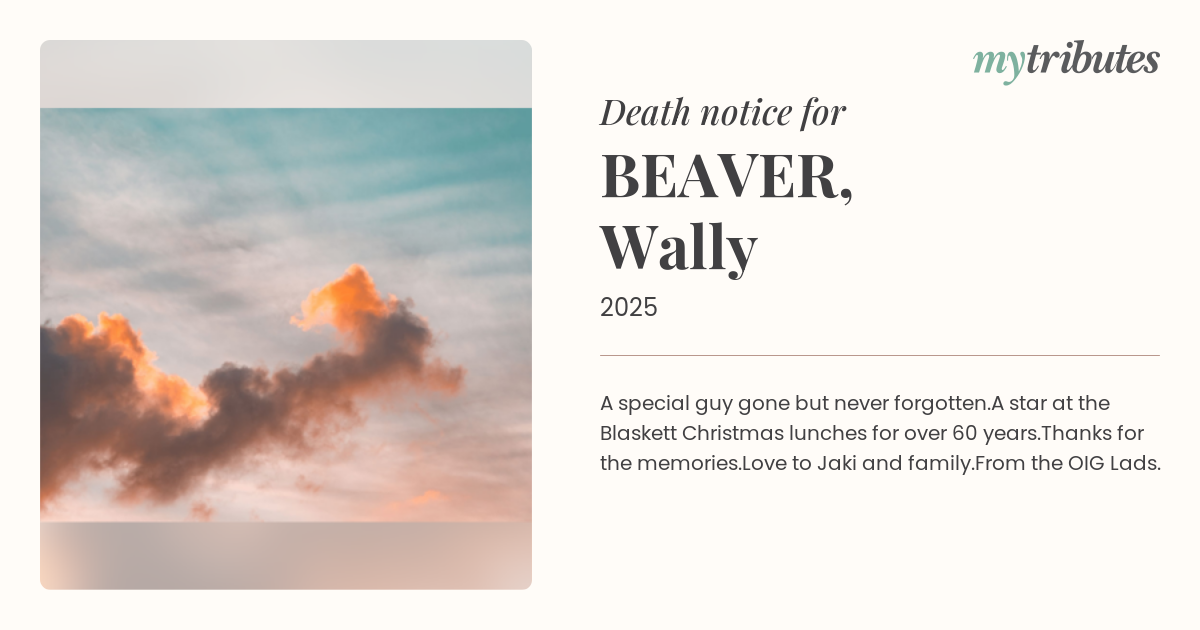 Remembering Wally Beaver: A Tribute to a Beloved Figure
