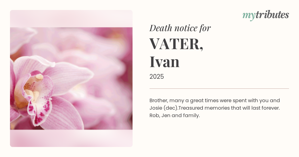 Celebrating the Life of Ivan Vater: A Tribute to Timeless Memories and Australian Fashion