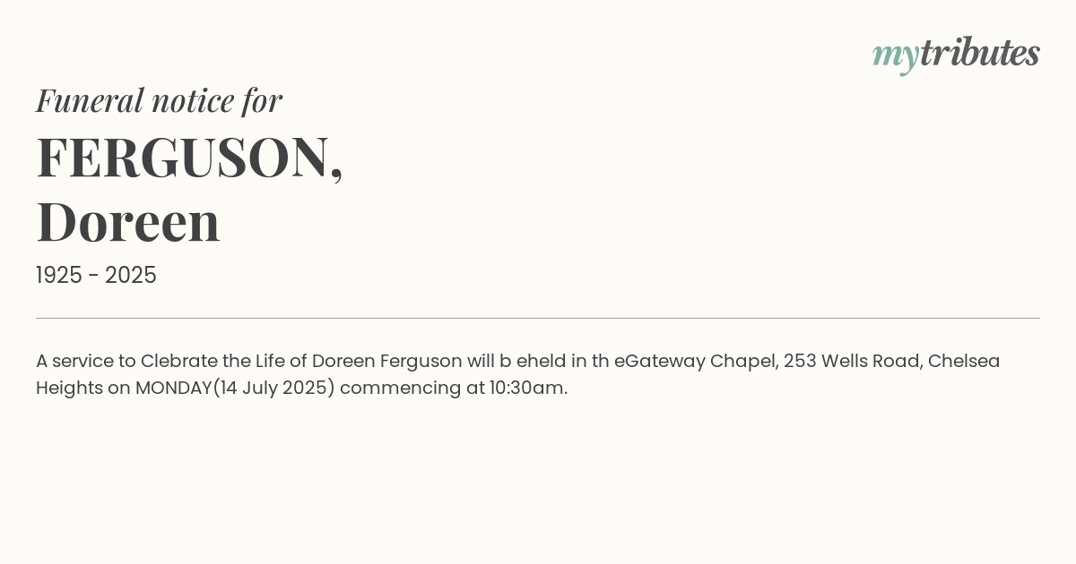 FERGUSON, Doreen