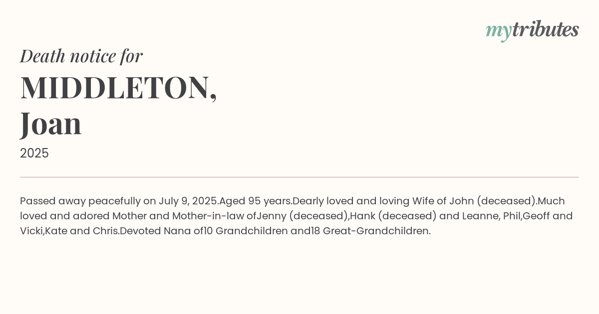 MIDDLETON, Joan