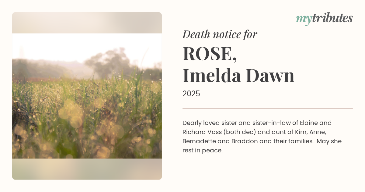 ROSE, Imelda Dawn