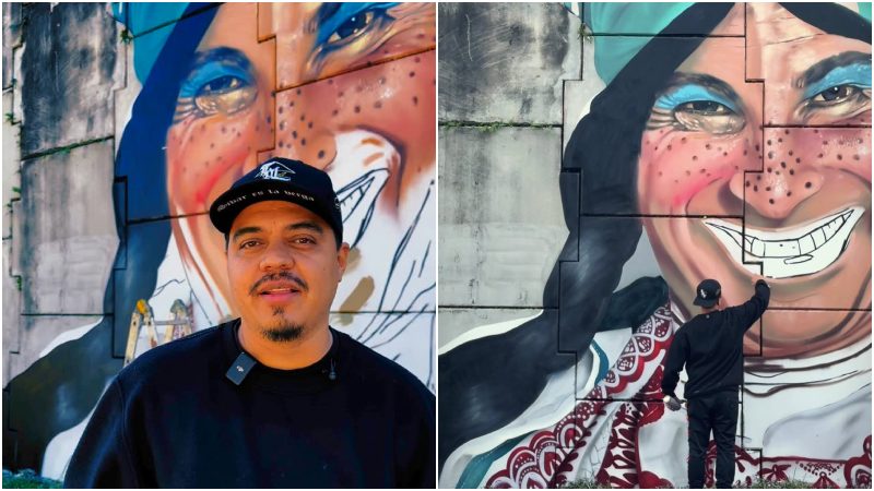 TNT, el artista salvadoreño que inmortaliza a leyendas: El mural de Tenchis Céliber en Santa Tecla