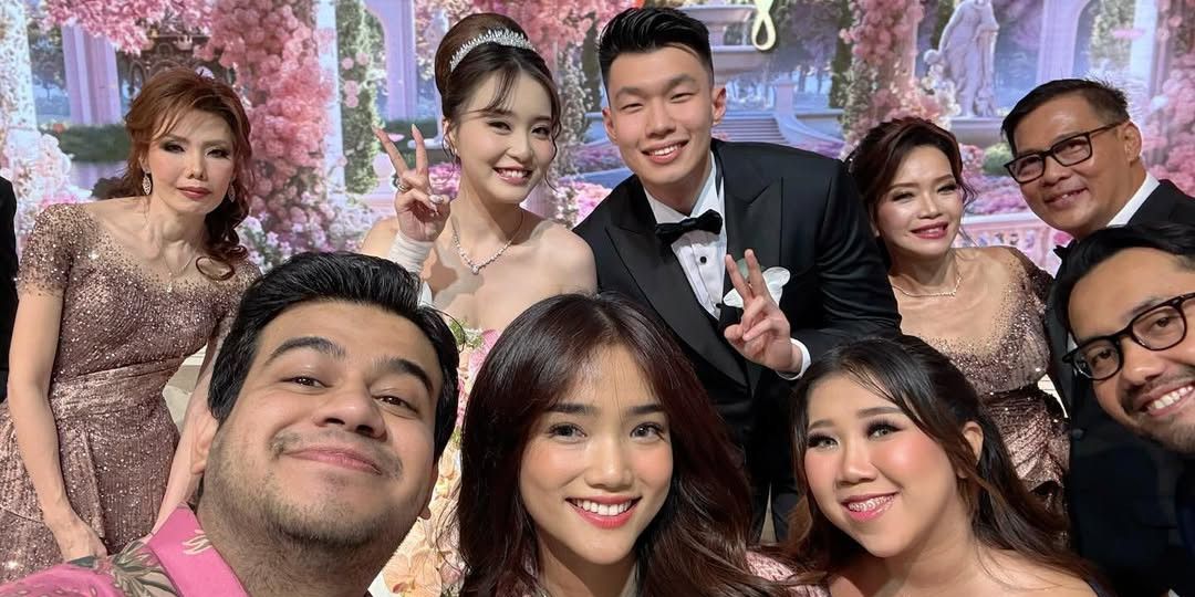 Fadil Jaidi dan Fuji Tampil Kompak di Pernikahan Vior dan Vincent, Pakai Outfit Pink yang Memesona