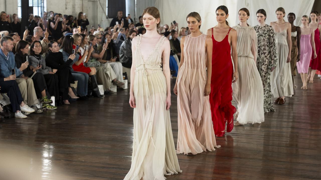Lee Mathews' Acknowledgment of Growth: Sheer Dresses & a Showstopping Collection at Australian Fashion Week