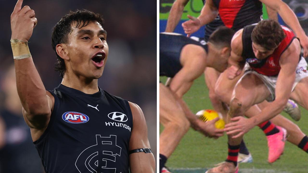 Blues survive almighty Bombers scare in grandstand finish as star 'in trouble' with MRO for hit