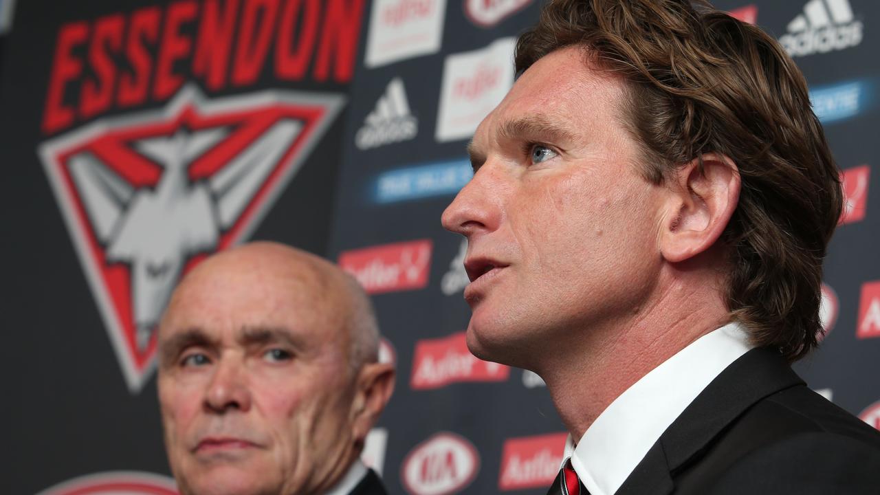 'Nearly fell off the couch': Hird stunned by claims of shock plot to bring him, ex-Bombers chair back