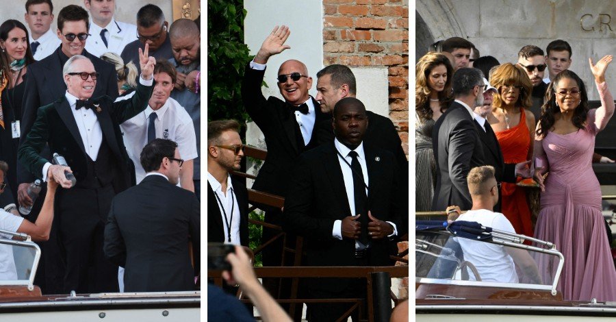 Tak wyglądał „ślub stulecia" Jeffa Bezosa i Lauren Sanchez! Tłumy gwiazd bawiły się weselu miliardera w Wenecji!