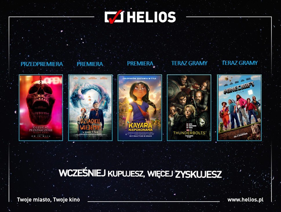 Majowy przegląd filmowy w Helios: Premiery, Klasyki i Specjalne Pokazy! Co Zobaczyć?