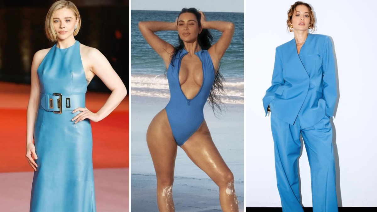 Azzurro, è «lui» il colore principe dell'estate: ecco come lo portano Kim Kardashian, Rita Ora e le altre star