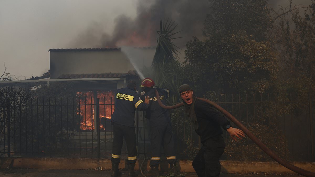 British tourists put on alert as new Greece wildfires spread amid 44C heatwave - as blaze tears through capital Athens