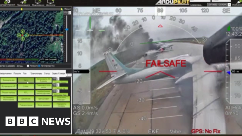 Ukraine says more than 40 Russian warplanes hit in massive drone strikes