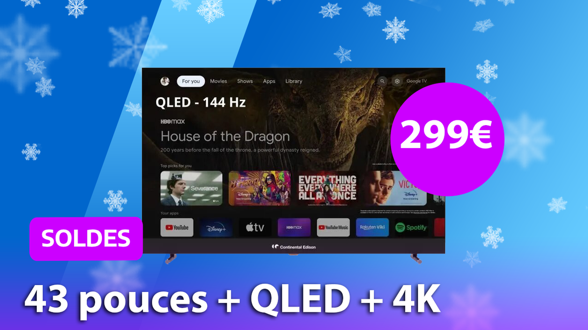 Soldes TV 4K pas cher : Cdiscount brise le prix de cette TV Continental qui s'affiche à 299€
