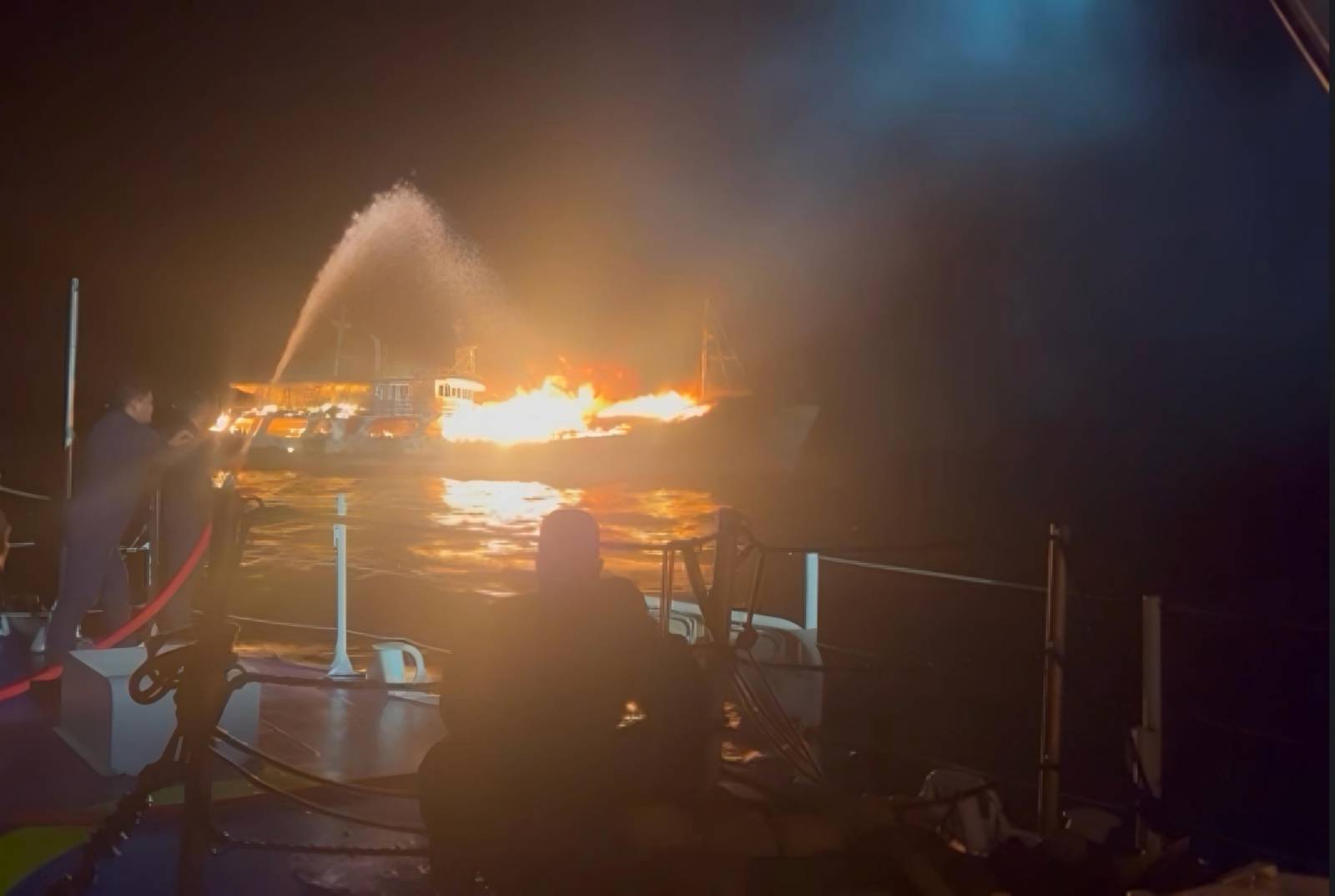 PCG Saves 12 Crew Members from Burning Cargo Ship Off Batangas Coast
