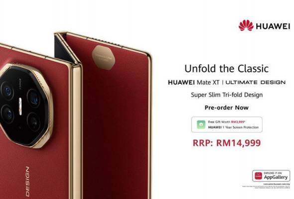 HUAWEI MATE XT Ultimate Design dilancarkan di Malaysia, tawar teknologi tiga lipat pertama di dunia