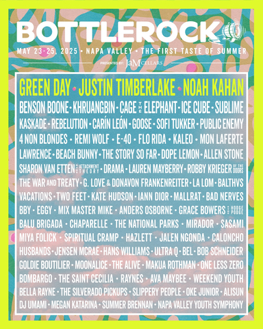 BottleRock Napa Valley 2025: Green Day, Justin Timberlake, and Noah Kahan to Rock the Stage