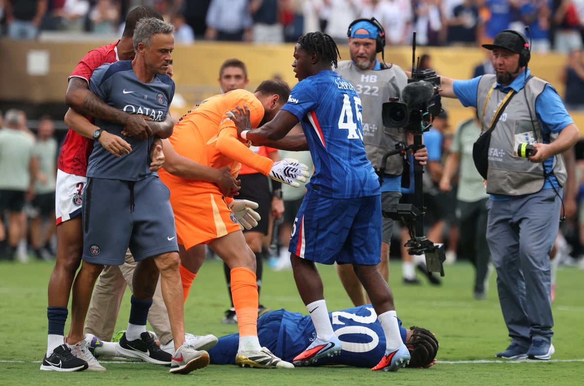 Luis Enrique explains angry Joao Pedro clash after Chelsea shock PSG in Club World Cup final