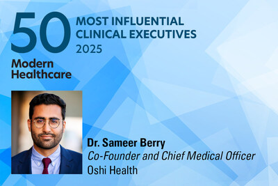 Singapore's Oshi Health Co-Founder, Dr. Sameer Berry, Ranks Among Modern Healthcare's Top 50 Influential Clinical Leaders