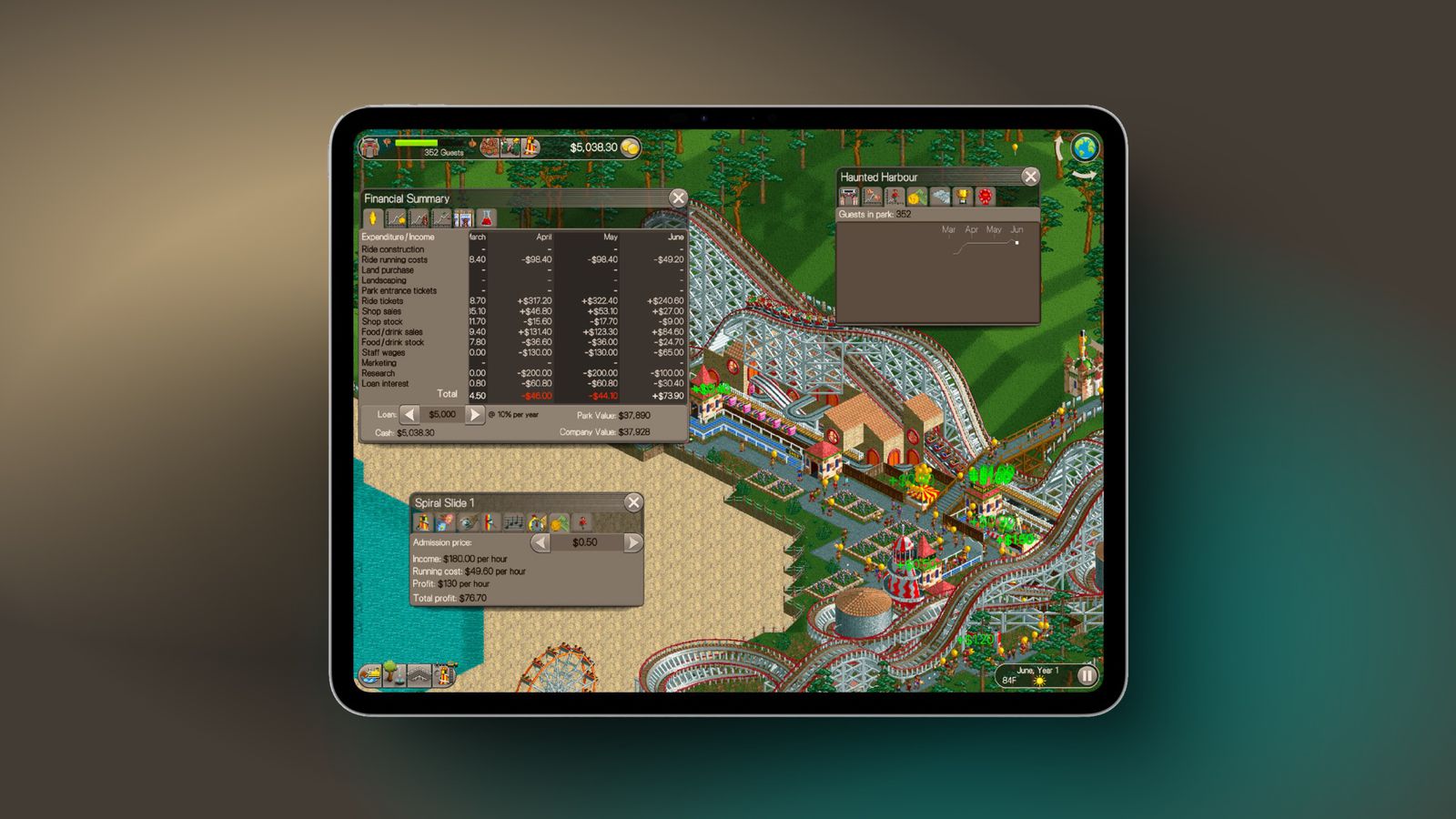 Sei Nuovi Giochi su Apple Arcade: RollerCoaster Tycoon Classic+ e Altro