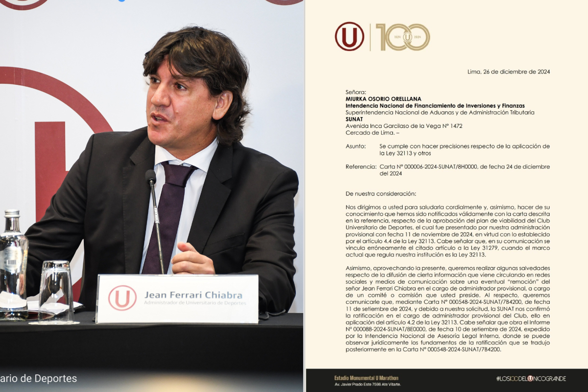 Universitario de Deportes clarifica detalles para la aplicación de la Ley 32113