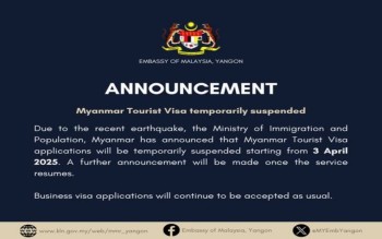 Myanmar Suspends Tourist Visa Applications