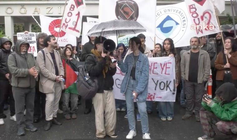 Boğaziçi Üniversitesi öğrencileri "Finans Zirvesi"ni protesto etti