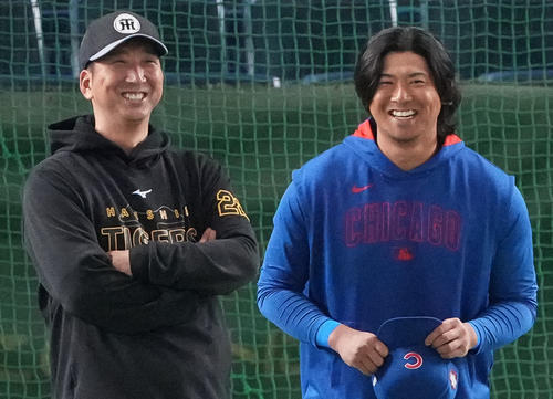 藤川球児監督と今永昇太、カブス戦前に再会！