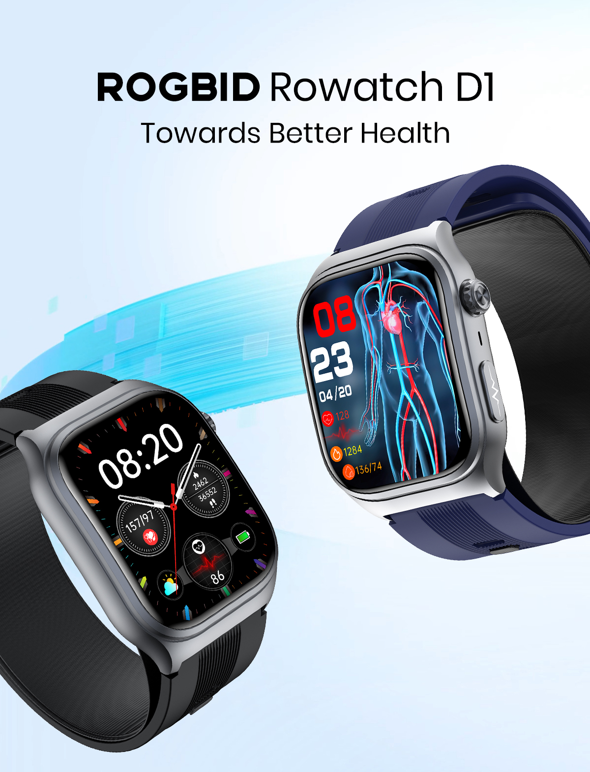 Entdecken Sie die Rowatch D1: Günstige Smartwatch mit Blutdruckmessung und EKG-Funktion