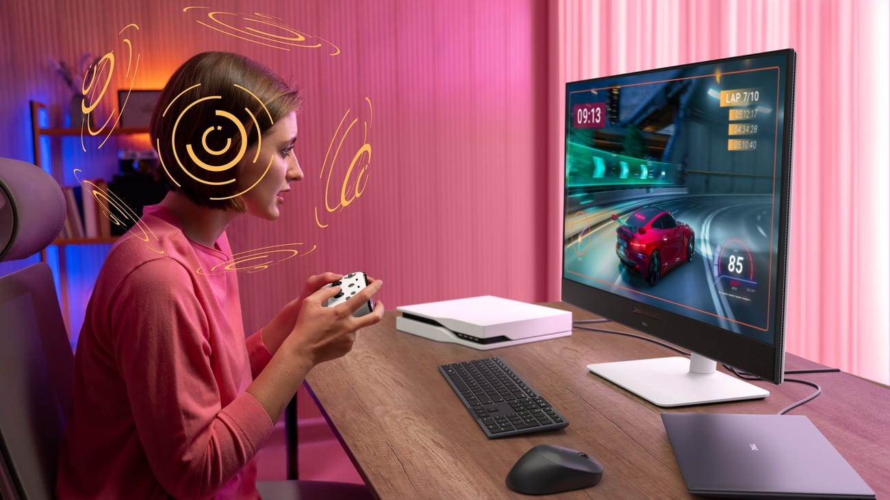 מסך Dell 4K QD-OLED 32 אינץ' - איכות וידאו ברמה עולמית עם אודיו מרחבי