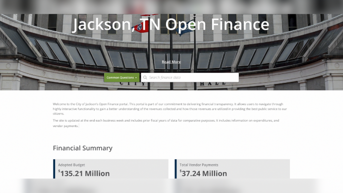 Jackson, TN Launches Open Finance Portal: See How Your Tax Dollars Are Spent!